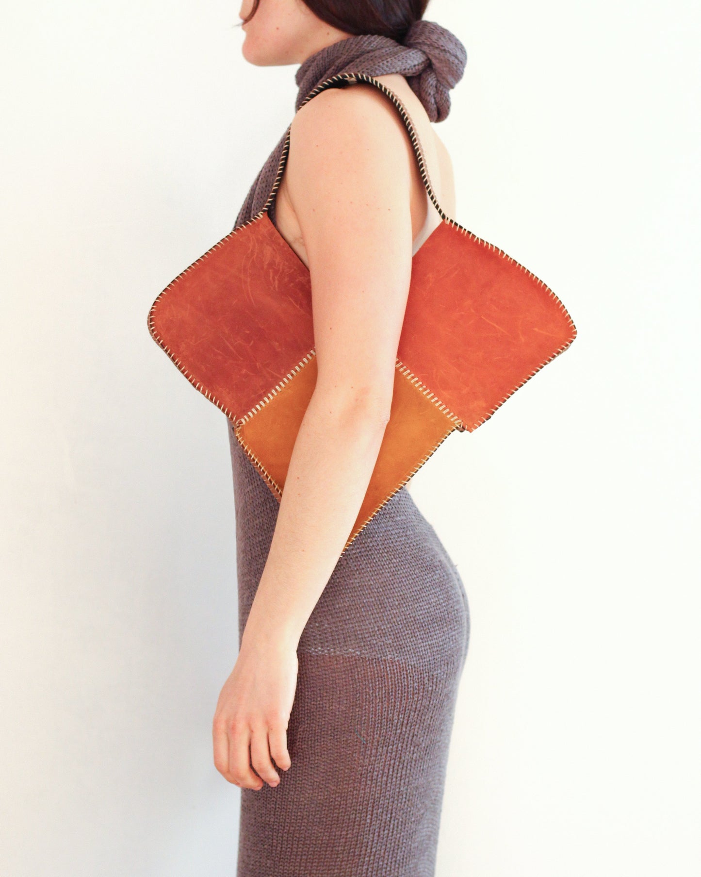 The Orange Broken Heart Leather Bag