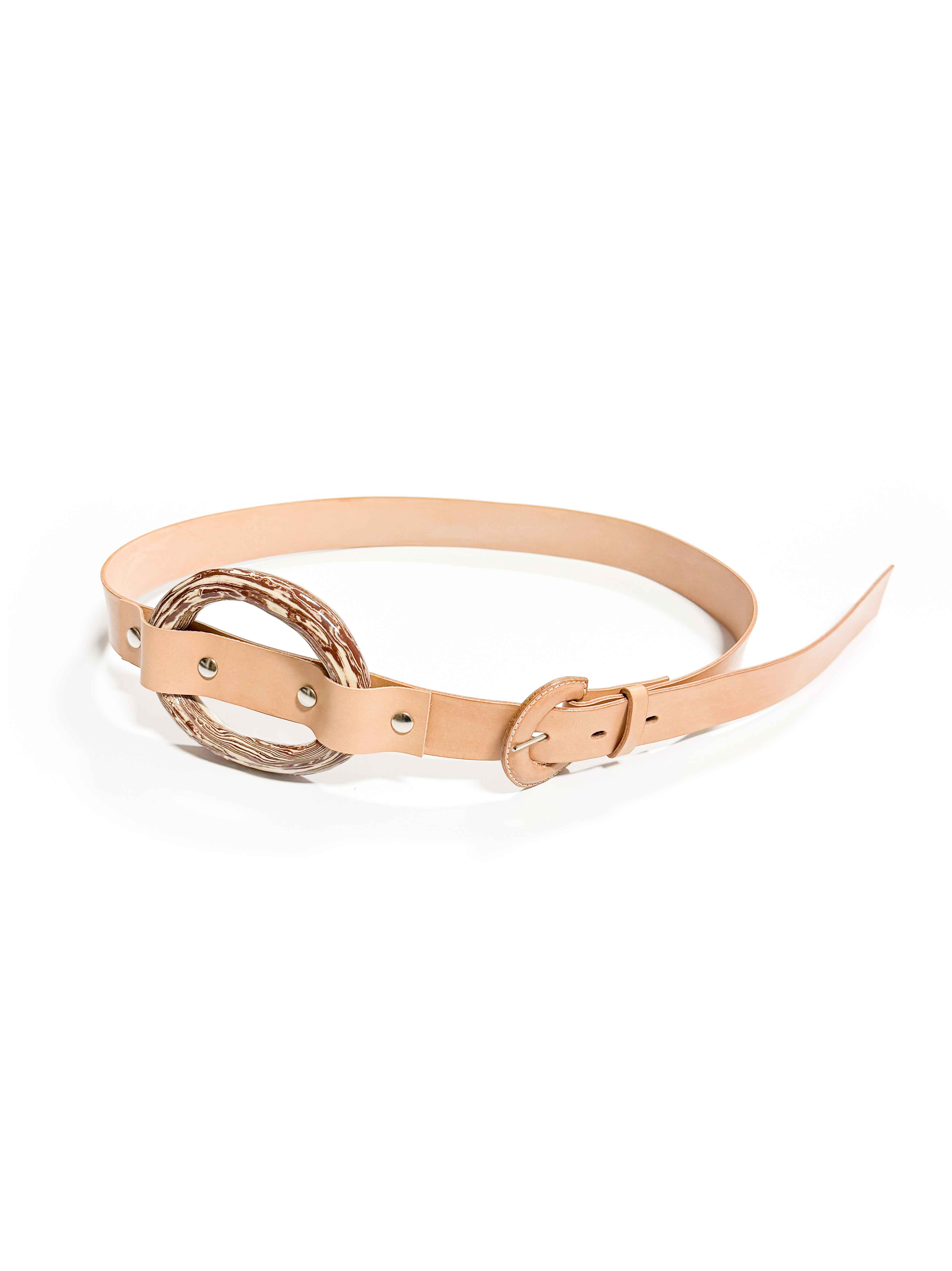 the ceramic ring leather belt