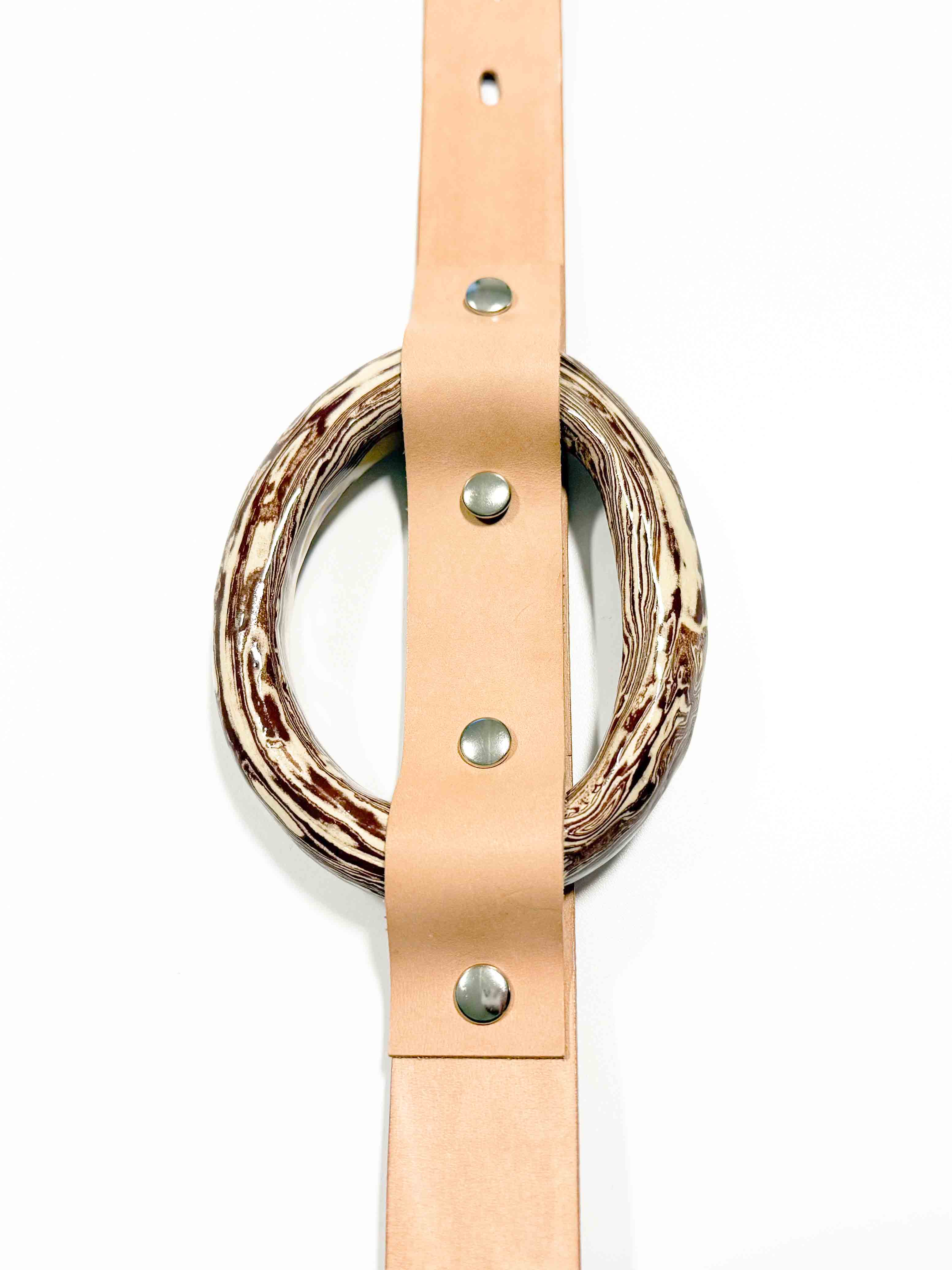 the ceramic ring leather belt