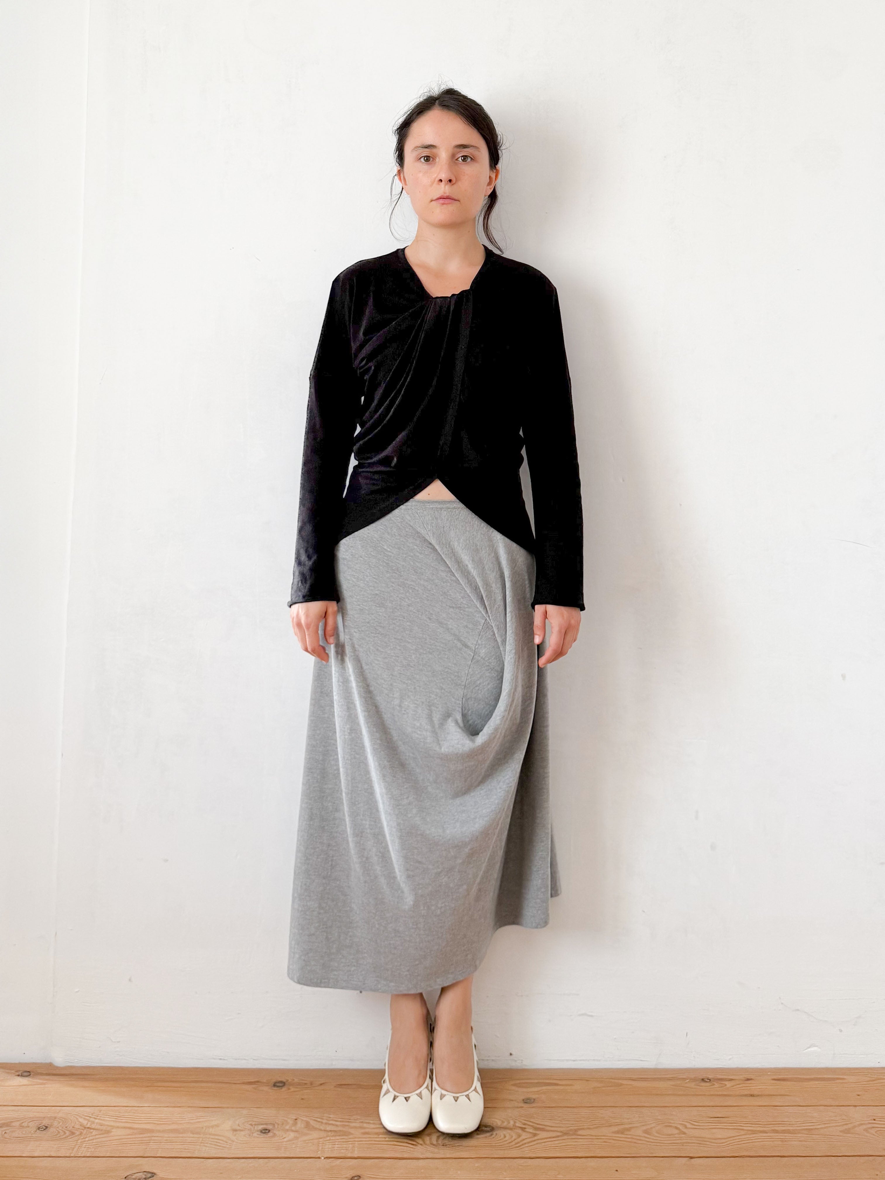 the t-shirt skirt in grey melange