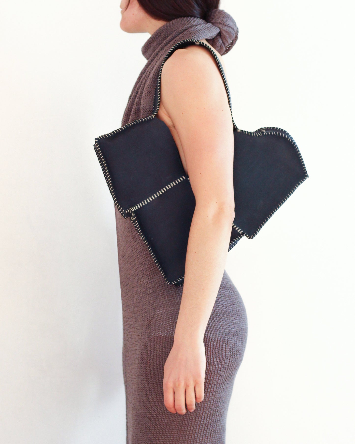 The Black Broken Heart Leather Bag