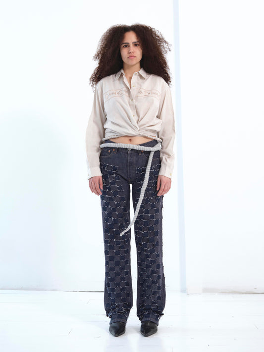 The Tie Dye Shirt in striped cream