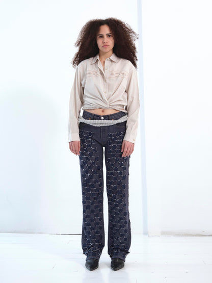 The Tie Dye Shirt in striped cream