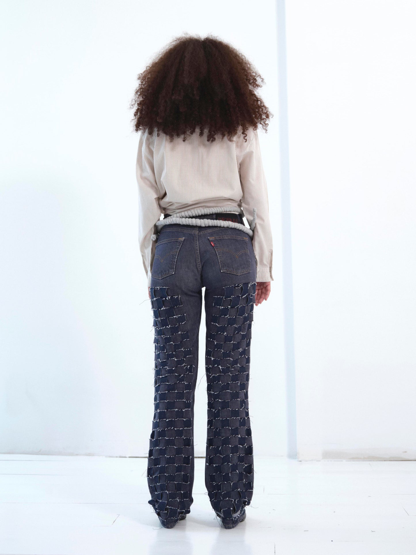 The Tie Dye Shirt in striped cream