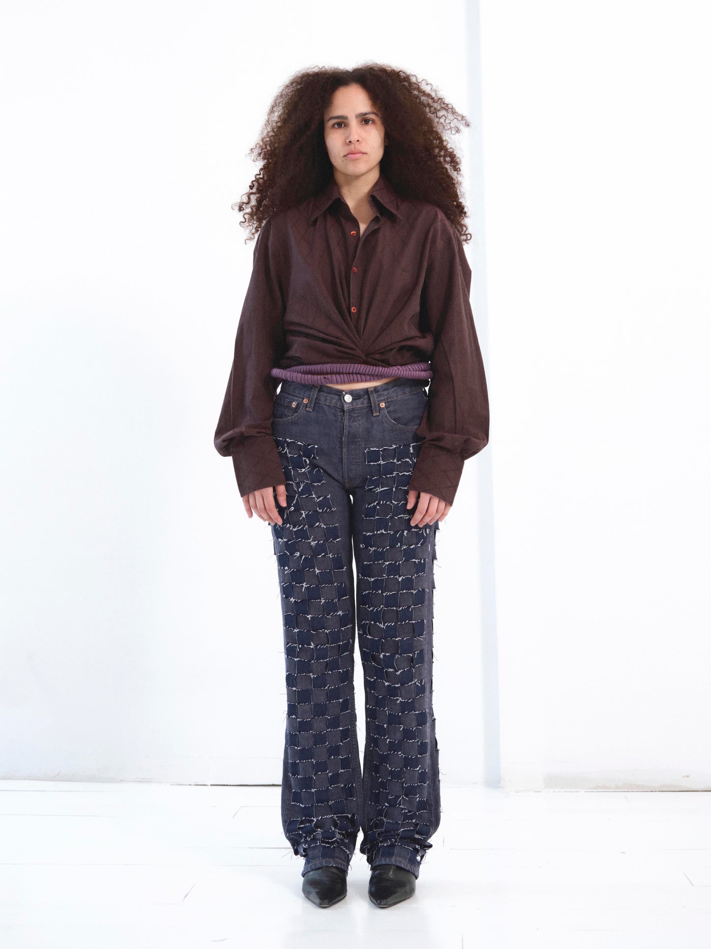 The Tie Dye Shirt in dark burgundy