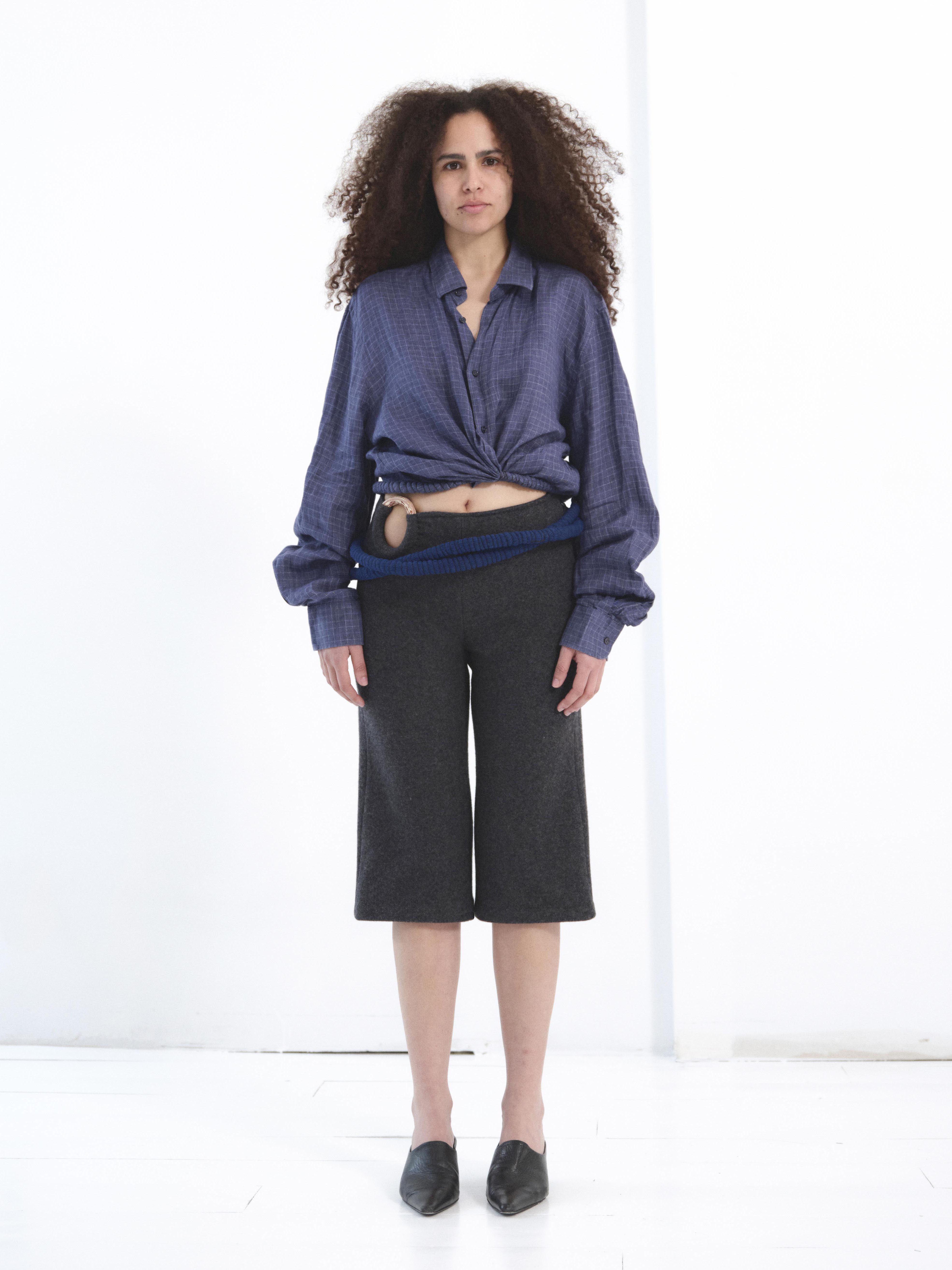 the tie dye shirt in squared blue