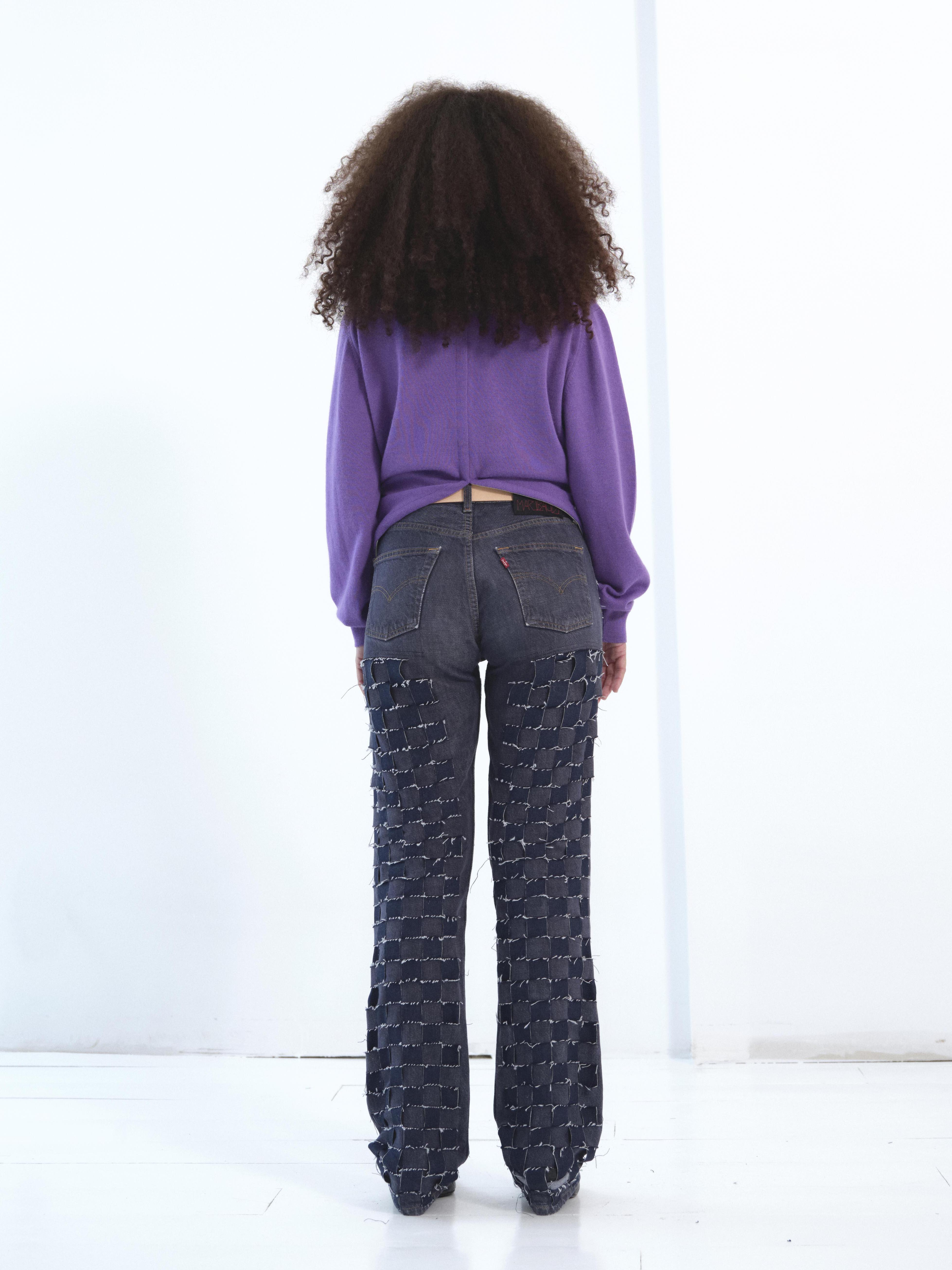 the twisted knit sweater in purple
