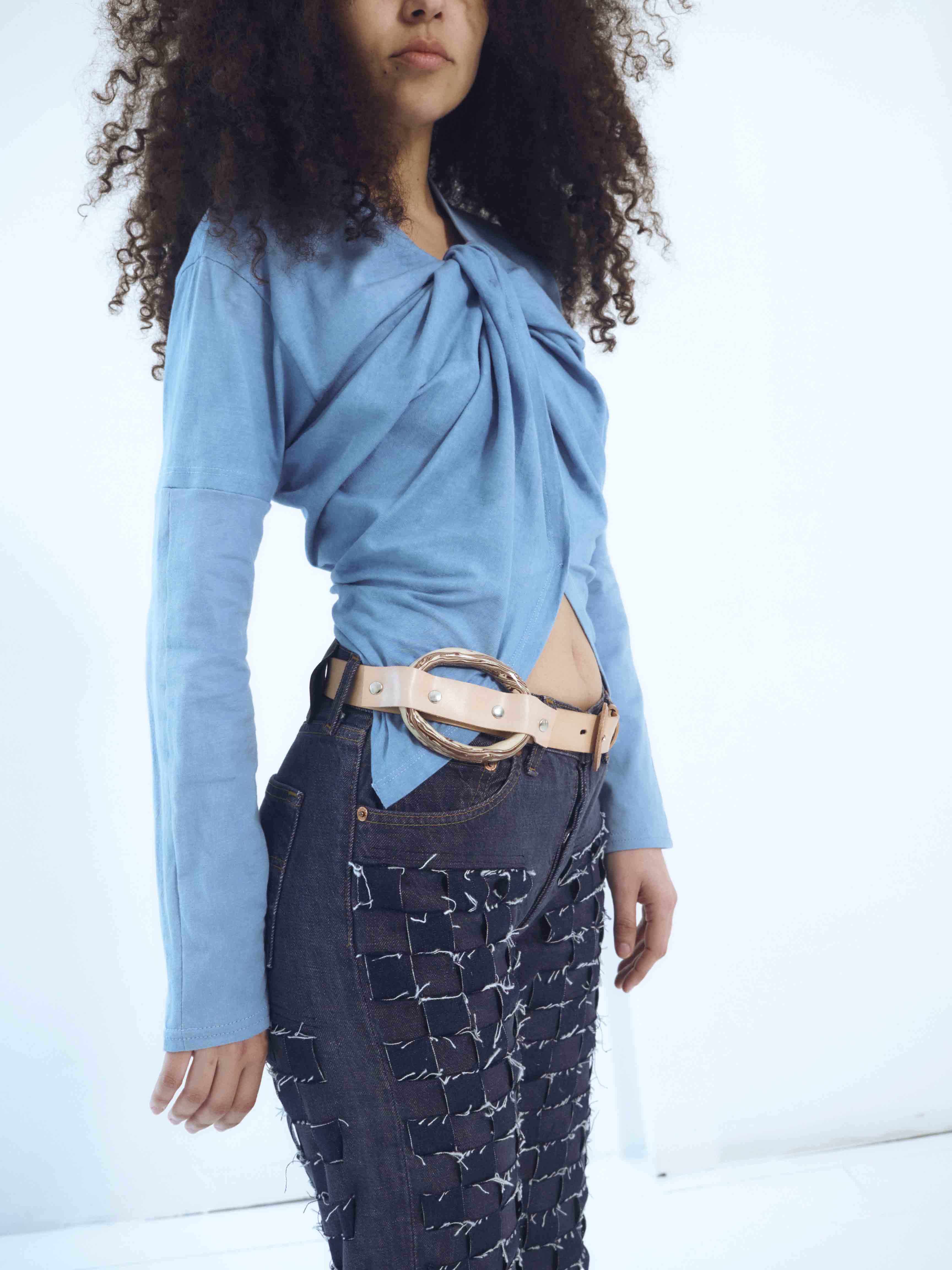 the ceramic ring leather belt