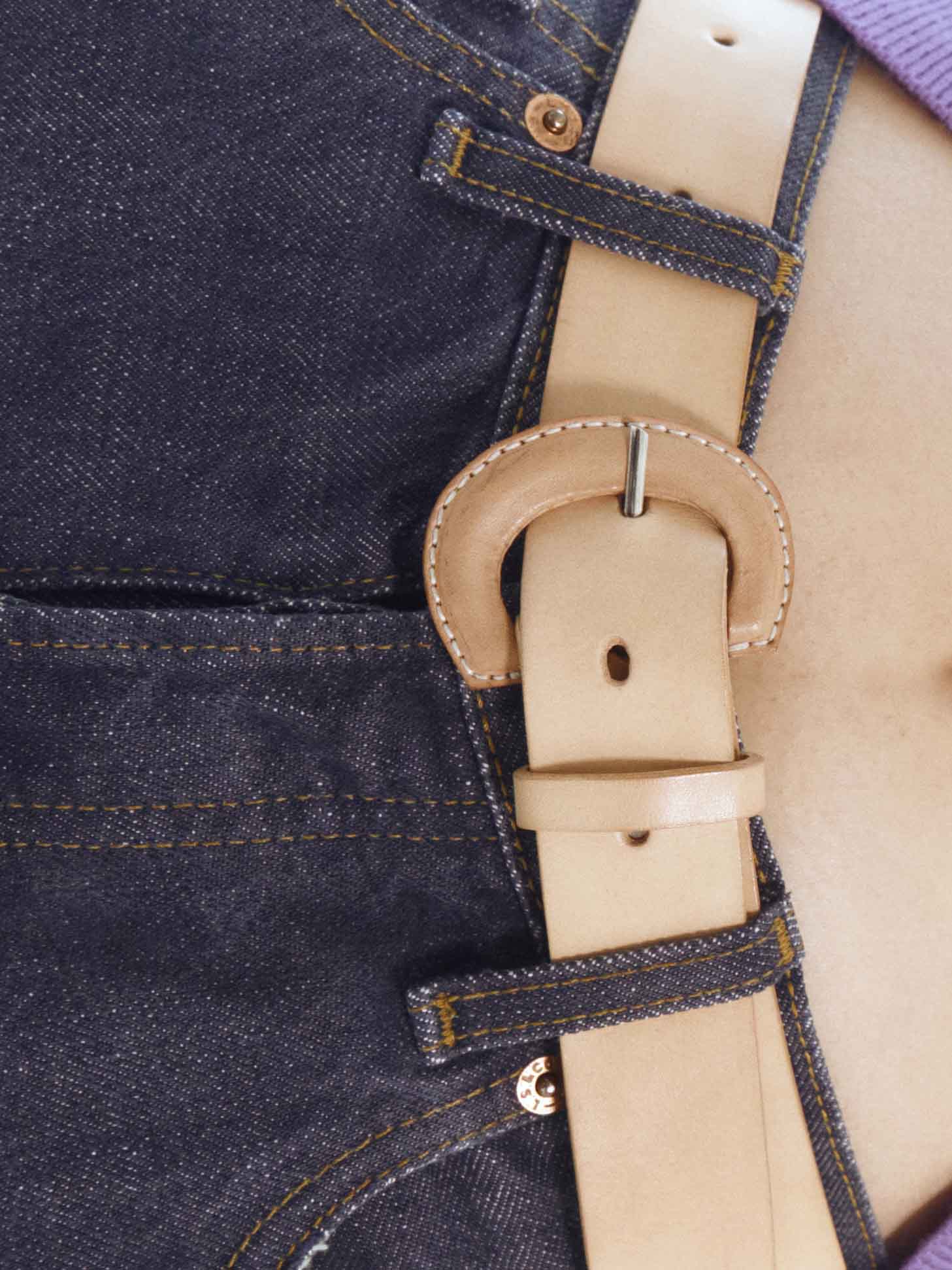 the ceramic ring leather belt